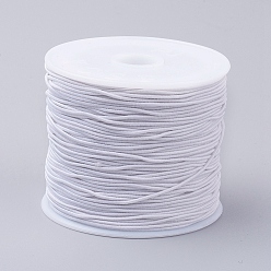 Blanco Cuerdas elásticas, cuerda elástica, para pulseras, , producir joyería, blanco, 0.8 mm, aproximadamente 26.24~28.43 yardas (24~26 m) / rollo