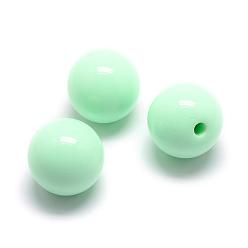 Aquamarine Opaque Acrylic Beads, Half Drilled Beads, Round, Aquamarine, 21~22mm, Half Hole: 3mm