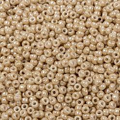 (RR593) Light Caramel Ceylon MIYUKI Round Rocailles Beads, Japanese Seed Beads, (RR593) Light Caramel Ceylon, 8/0, 3mm, Hole: 1mm, about 19000~20500pcs/pound