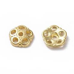 Golden Tibetan Style Alloy Bead Caps, Flower, Lead Free and Cadmium Free, Golden, 8x2mm, Hole: 1.5mm