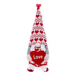 Cœur Figurines de poupées gnomes en tissu pour la saint-valentin, décorations d'exposition, pour la maison magasin vitrine bureau décoration, cœur, 130x100x350mm