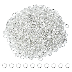 Plata Hierro anillos del salto abierto, anillo redondo, plata, 21 calibre, 5x0.7 mm, diámetro interior: 3.6 mm