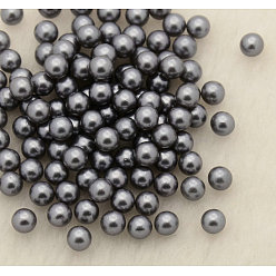 Gris Perlas redondas de perlas de imitación de plástico abs, teñido, ningún agujero, gris, 8 mm, sobre 1500 unidades / bolsa