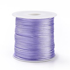 Lilac Nylon Thread, Rattail Satin Cord, Lilac, 1mm, about 87.48 yards(80m)/roll