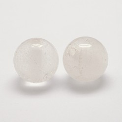 Cristal de cuarzo Perlas de cristal de cuarzo natural, cuentas de cristal de roca, rondo, 20 mm, agujero: 3~4 mm