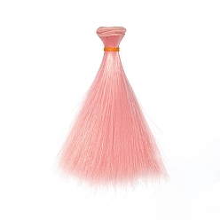 Pink Пластиковая длинная прямая прическа кукла парик волос, для поделок девушки bjd makings аксессуары, розовые, 5.91 дюйм (15 см)