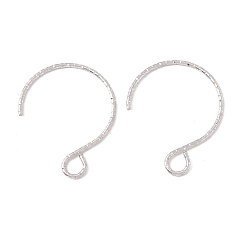Stainless Steel Color 316 Surgical Stainless Steel Earring Hooks, with Horizontal Loops, Stainless Steel Color, 19x15mm, Hole: 3x2.6mm, 22 Gauge, Pin: 0.6mm