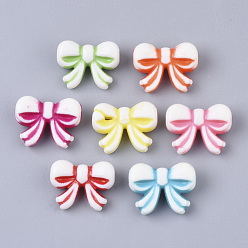 Mixed Color Craft Style Acrylic Beads, Bowknot, Mixed Color, 15x20x8mm, Hole: 2mm, about 595pcs/500g