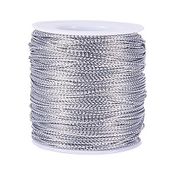 Plata Cordón metálico, plata, 2 mm, aproximadamente 43.74 yardas (40 m) / rollo