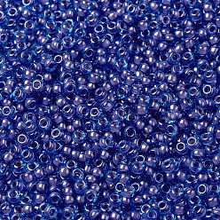 (RR2270) Fancy Lined Aqua Pink MIYUKI Round Rocailles Beads, Japanese Seed Beads, (RR2270) Fancy Lined Aqua Pink, 8/0, 3mm, Hole: 1mm, about 422~455pcs/bottle, 10g/bottle