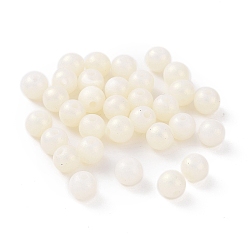 Beige Cuentas de perlas de imitación de plástico abs, iridiscente, rondo, crema, 6x5.5 mm, agujero: 1.5 mm, Sobre 4545 unidades / 500 g