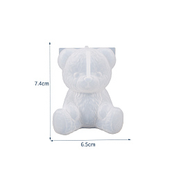 Белый Diy медведь дисплей украшения силиконовые формы, формы для литья смолы, для уф-смолы, изготовление изделий из эпоксидной смолы, белые, 6.5x7.4 см
