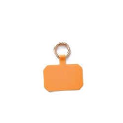 Orange Cloth Mobile Phone Lanyard Patch, with Metal Clasp, Phone Strap Connector Replacement Part Tether Tab for Cell Phone Safety, Orange, 5.8x3.9cm