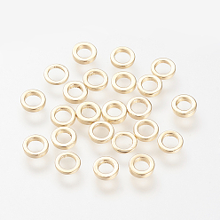 Real 18K Gold Plated Brass Spacer Beads, Nickel Free, Real 18K Gold Plated, 5x1mm, Hole: 3mm