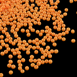 Orange 12/0 grader des perles de rocaille en verre rondes, cuisson des peintures, orange, 12/0, 2x1.5mm, Trou: 0.7mm, environ 30000 pcs / sachet 
