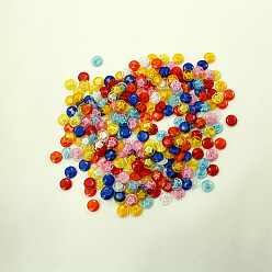 (52) Непрозрачная лаванда Полупрозрачные картины смешанные цветные кнопки, Пуговицы из cмолы, разноцветные, диаметром около 14 мм , отверстие : 1 мм, около 270 шт / упаковка