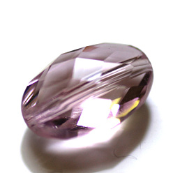 Pink Imitación perlas de cristal austriaco, aaa grado, facetados, oval, rosa, 13x10x7 mm, agujero: 0.9~1 mm