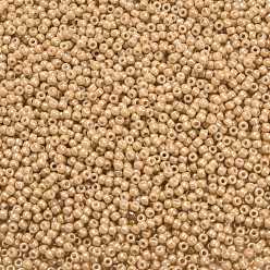 (123D) Opaque Luster Dark Beige Cuentas de semillas redondas toho, granos de la semilla japonés, (123 d) brillo opaco beige oscuro, 11/0, 2.2 mm, agujero: 0.8 mm, Sobre 5555 unidades / 50 g