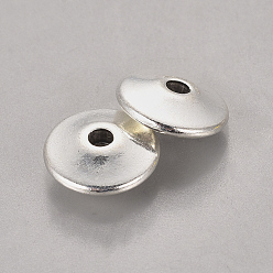 Plata Antigua Abalorios separadores de aleación de estilo tibetano, disco, plata antigua, sin plomo y el cadmio, 11.5x11.5x4.5 mm, agujero: 1.5 mm
