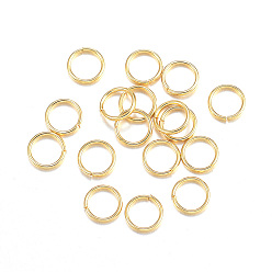 Oro 304 argollas de acero inoxidable, anillos del salto abiertos, dorado, 24 calibre, 4x0.5 mm