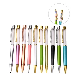 Mixed Color Creative Empty Tube Ballpoint Pens, with Black Ink Pen Refill Inside, for DIY Glitter Epoxy Resin Crystal Ballpoint Pen Herbarium Pen Making, Mixed Color, 140x10mm