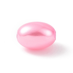 Hot Pink ABS Plastic Imitation Pearl Beads, Oval, Hot Pink, 11x7.5mm, Hole: 1.6mm, about 1724pcs/500g