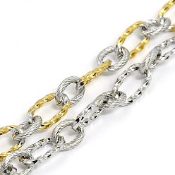 Mixed Color Fashionable 304 Stainless Steel Composite Figaro Cable Chains Bracelets, with Lobster Claw Clasps, Mixed Color, 8-1/4 inch(210mm), 7mm