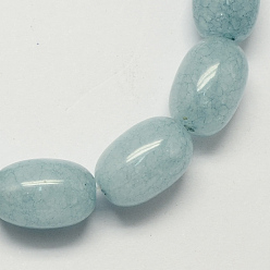 Aqua Le baril de pierres précieuses en forme de teint aigue-marine naturelle perles de pierre brins, Aqua, 15x10mm, Trou: 1mm, Environ 25 pcs/chapelet, 15.3 pouce