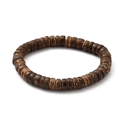 Brun De Noix De Coco Bracelets extensibles rondelle en noix de coco naturelle, brun coco, diamètre intérieur: 2-1/8 pouce (5.5 cm)