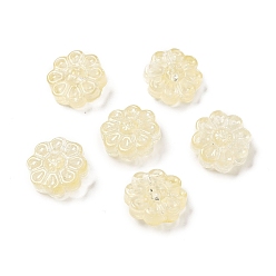 Jaune Pulvériser perles de verre transparentes peintes, tournesol, jaune, 14x14.5x6.5mm, Trou: 1.2mm