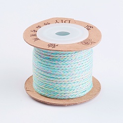 Разноцветный Шнуры из хлопковой нити, макраме шнур, для изготовления ювелирных изделий, красочный, 1 мм, около 21.87 ярдов (20 м) / рулон