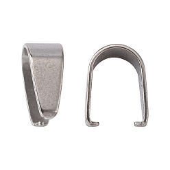 Stainless Steel Color 201 Stainless Steel Snap On Bails, Stainless Steel Color, 13x9x6mm, Pin: 1.2mm