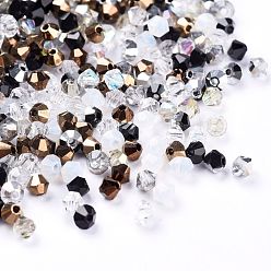 Noir Perles de verre tchèques, facette, Toupie, noir, 3x2.5~3mm, Trou: 0.8mm, environ 720 pcs / sachet 