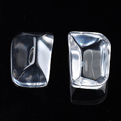 Clair Cabochons en résine rectangle transparent, cabochons d'ondulation de l'eau, prisme triangulaire, clair, 20.5x14.5x8.5mm