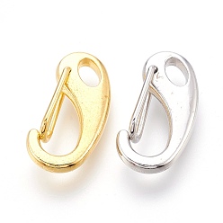 Mixed Color Alloy Push Gate Snap Keychain Clasp Findings, Mixed Color, 20.8x10x5.5mm, Hole: 4.5x2.5mm