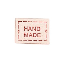 BrumosaRosa Etiquetas de etiquetas de microfibra, etiquetas de ropa hechas a mano, para jeans de bricolaje, , , accesorios de sombrero, Rectángulo, rosa brumosa, 20x15 mm