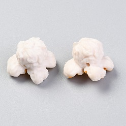 Seashell Color Resin Beads, Imitation Food, Popcorn Toy, Seashell Color, 15x20.5x17.5mm, Hole: 2mm