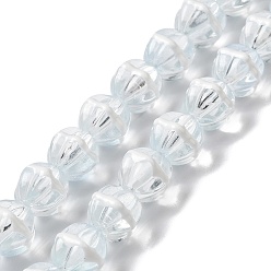 Azur Brins de perles à chalumeau manuels, avec l'émail, citrouille, azur, 10~10.5x11~12x10~10.5mm, Trou: 0.9mm, Environ 38 pcs/chapelet, 15.43''~15.75'' (39.2~40 cm)