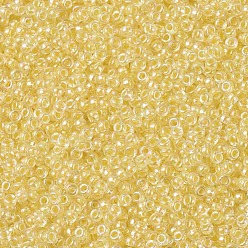 (RR273) Light Yellow Lined Crystal AB MIYUKI Round Rocailles Beads, Japanese Seed Beads, (RR273) Light Yellow Lined Crystal AB, 11/0, 2x1.3mm, Hole: 0.8mm, about 1100pcs/bottle, 10g/bottle