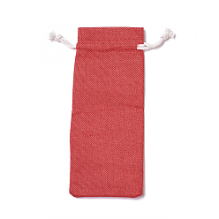 Красный Мешковины упаковочные пакеты, шнурок сумки, красные, 23.8~24x7.7~8 см