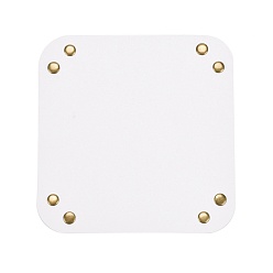 White PVC Leather Storage Tray Box with Snap Button, for Key, Phone, Coin, Wallet, Watches, Square, White, 200x200x1.5mm