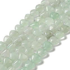 Green Aventurine Natural Green Aventurine Beads Strands, Heart, 8~8.5x8~9x5mm, Hole: 1mm, about 50~51pcs/strand, 15.55~15.75''(39.5~40cm)