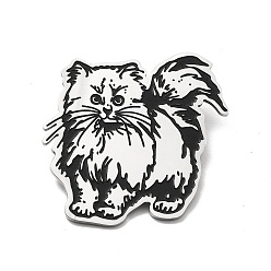 Stainless Steel Color 201 Stainless Steel Brooches, Cat, Stainless Steel Color, 40x38x1.5mm, Pin: 0.6mm