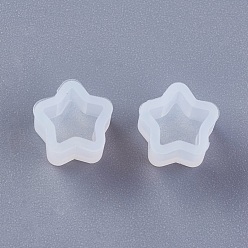 White Silicone Molds, Resin Casting Molds, For UV Resin, Epoxy Resin Jewelry Making, Star, White, 8x5mm, Inner Size: 6mm