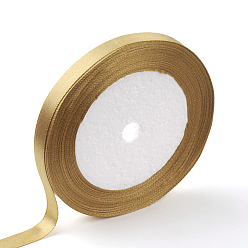 Goldenrod Single Face Satin Ribbon, Polyester Ribbon, Goldenrod, 1/4 inch(6mm), about 25yards/roll(22.86m/roll), 10rolls/group, 250yards/group(228.6m/group)