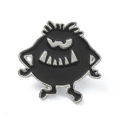 Others Halloween Theme Alloy Brooches, Enamel Pins, Monster, 24.5x25.5x1.6mm