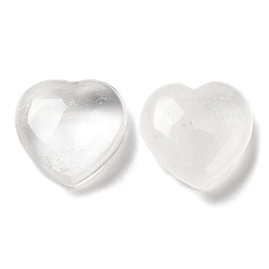 Cristal de cuarzo Piedras curativas de cristal de cuarzo natural, corazón amor piedras, Piedras de palma de bolsillo para equilibrio de reiki., 30x30x11.5~12.5 mm