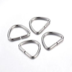 Stainless Steel Color 304 Stainless Steel D Rings, Buckle Clasps, For Webbing, Strapping Bags, Garment Accessories, Stainless Steel Color, 12x15x1.5mm, Inner Size: 9.5x12mm