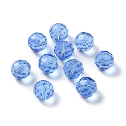 Bleu Bleuet Verre imitation perles de cristal autrichien, facette, ronde, bleuet, 11.5mm, Trou: 1.4mm