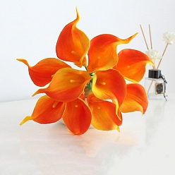 Naranja Flor artificial de imitación de cuero de cala, Flor artificial para decoración interior y exterior., naranja, 350x90x70 mm